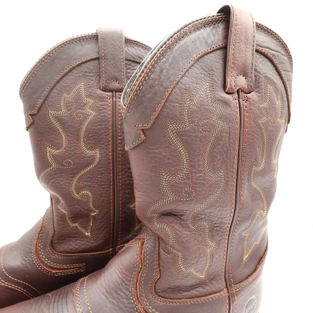 Double-H Modern Roper Work Boots Mens 12 D Brown Leather Composite Toe NIB